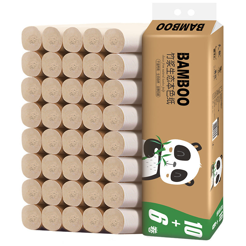 Bamboo Pulp  64 Rolls Of Toilet Paper Natural Coreless Roll Paper Wholesale Household Toilet Paper Thickened Tissue Roll Paper Full Box Of Affordable (Inventory: 40,000 stocks)