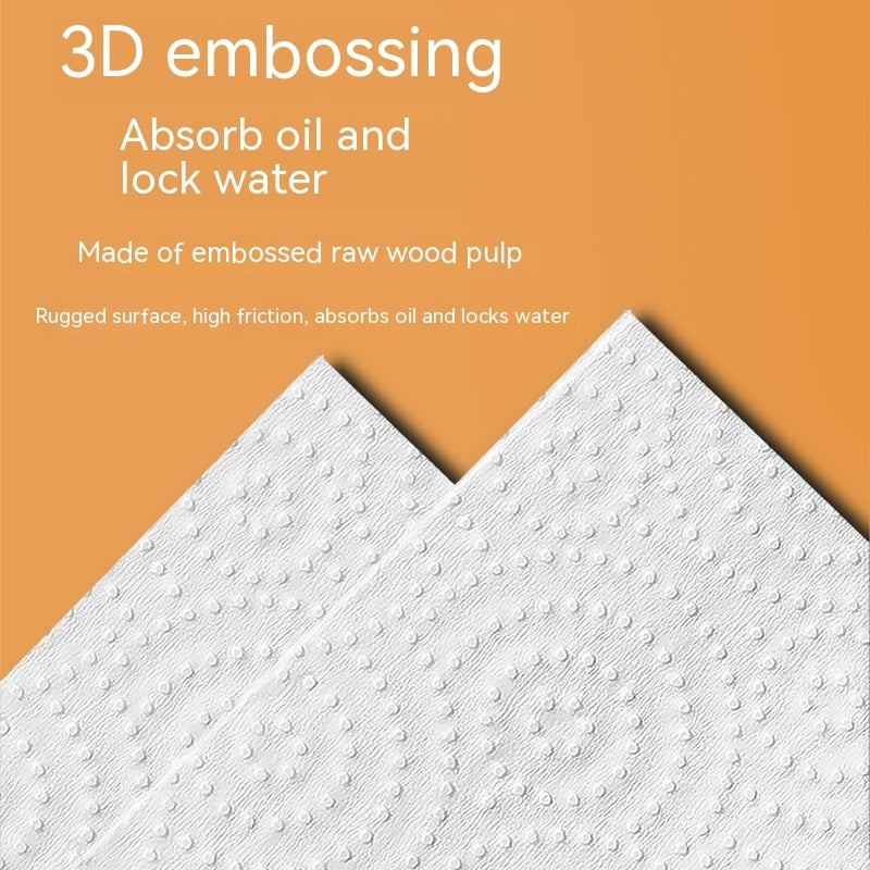 3D Embossing Kitchen Paper Roll Paper Absorbent Oil-absorbing Sheets (Inventory: 24,000 stocks)