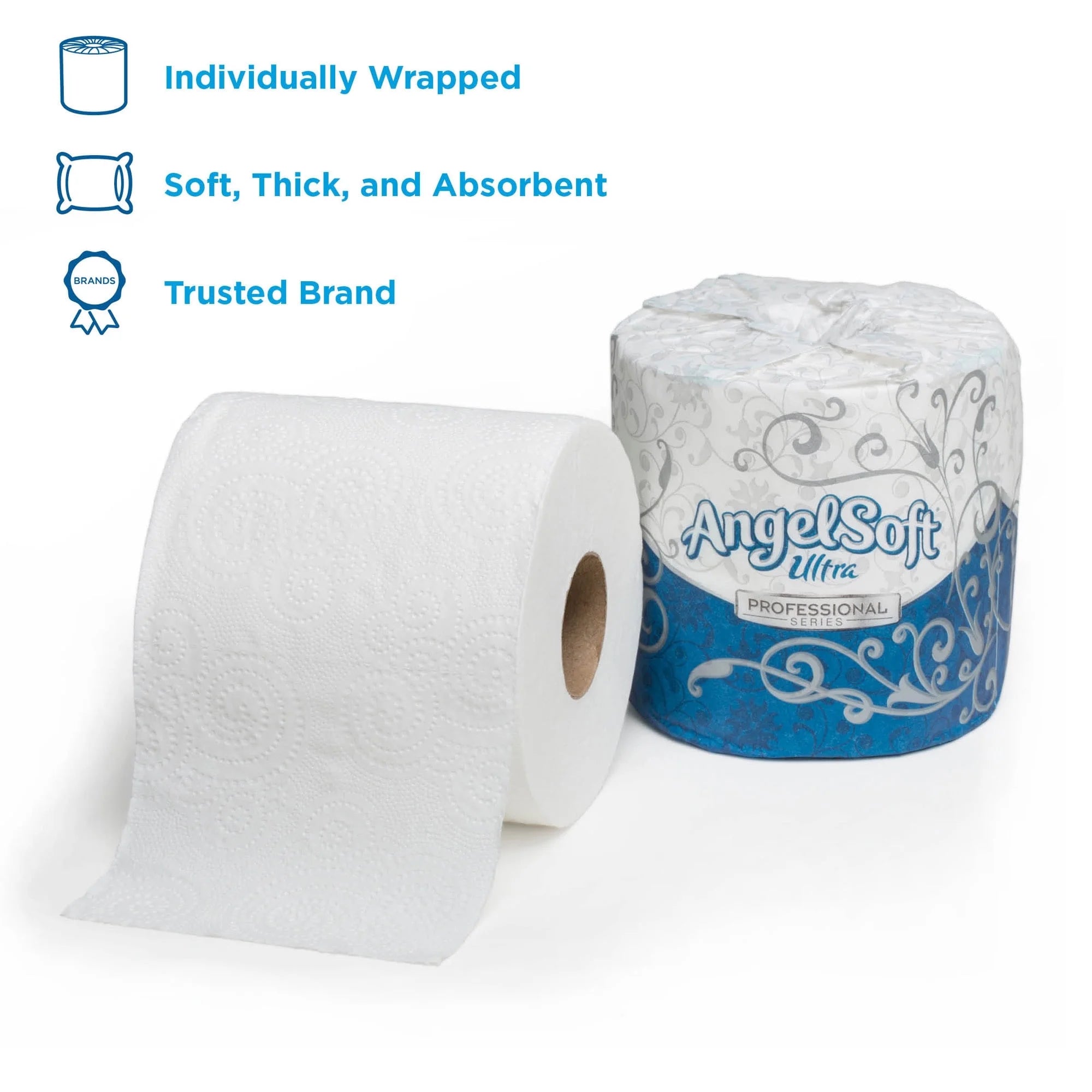 Angel Soft Ultra Professional Series Embossed 2-Ply Toilet Paper, 400 Sheets/Roll, 60 Rolls/Case