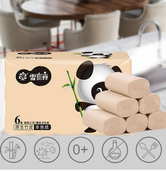 Bamboo Eco - Friendly Tissue Paper Towel Roll 6pcs Roll Paper - 4 Layers (Inventory: 12,000 stocks)