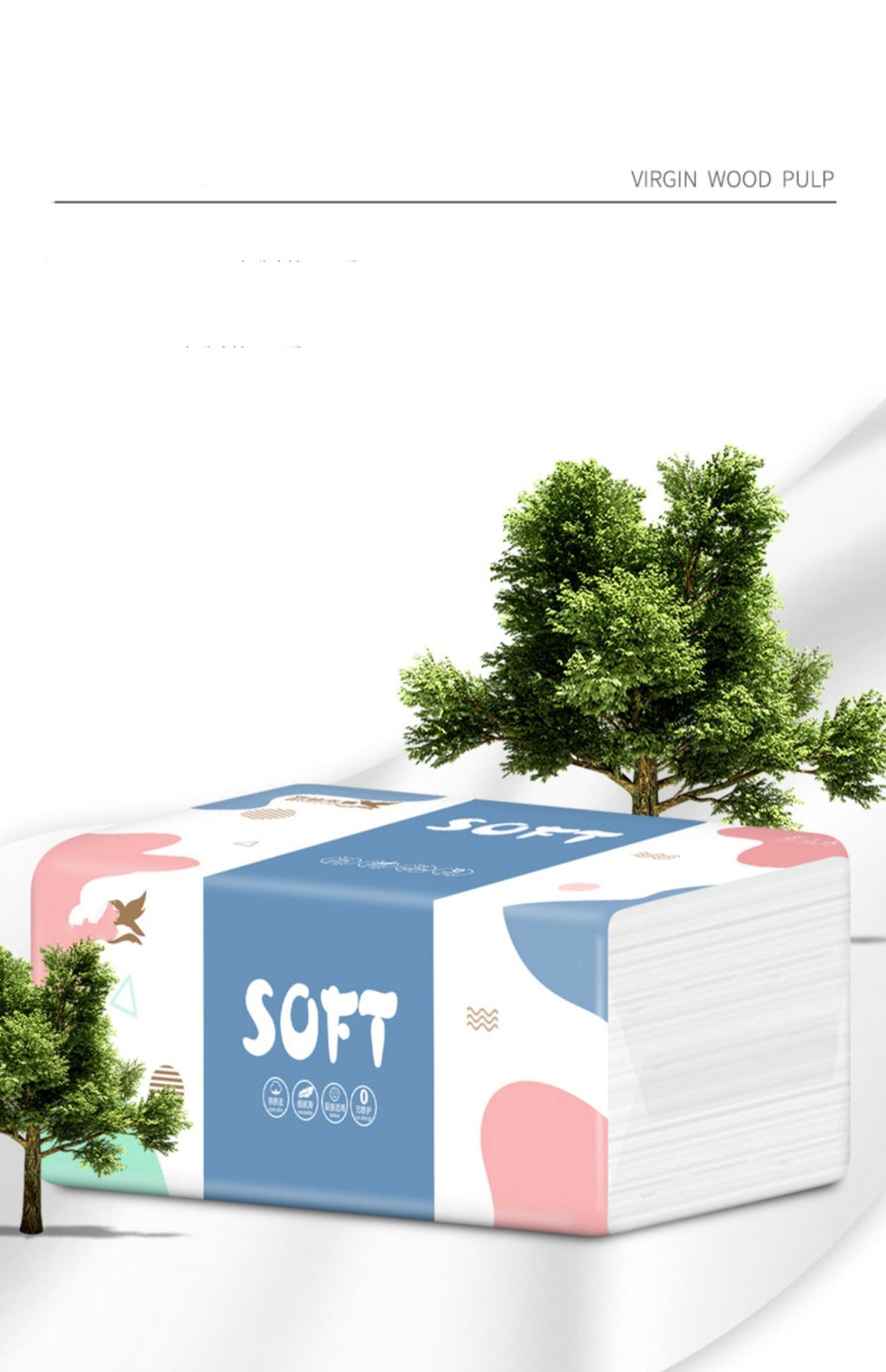 Wood Pulp Soft Eco - Friendly Household Napkins Tissue/Extractor Facial Tissue (Inventory: 21,000 stocks)