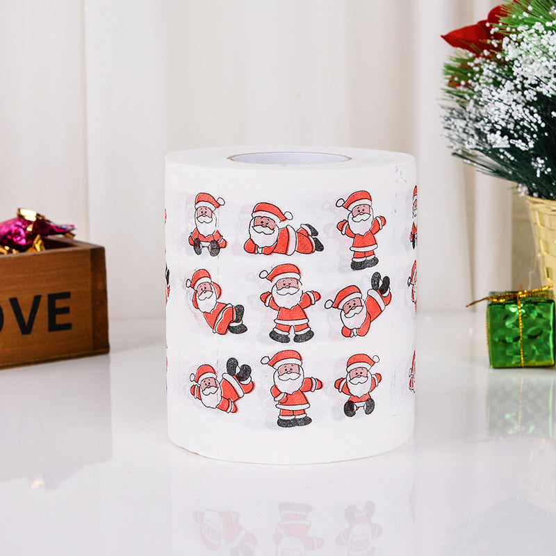 Wood Pulp Eco - Friendly Christmas Toilet Roll Paper Home Santa Claus Bath Toilet Roll Paper Christmas 240 Leaves (Inventory: 205,000 stocks)