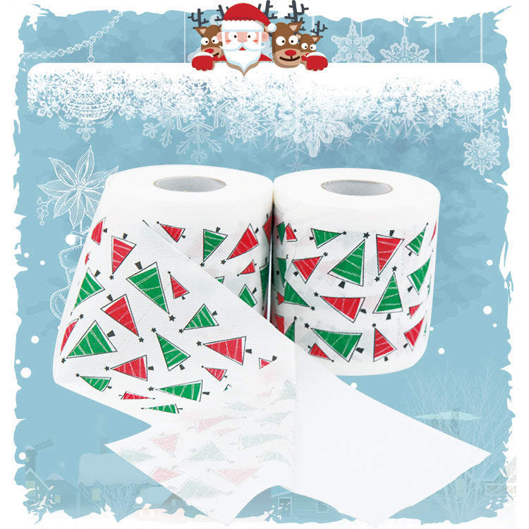 Wood Pulp Eco - Friendly Christmas Toilet Roll Paper Home Santa Claus Bath Toilet Roll Paper Christmas 240 Leaves (Inventory: 205,000 stocks)