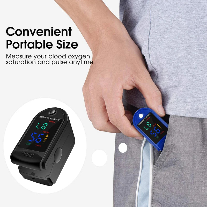 Finger Pulse Oximeter SpO2 Blood Oxygen Saturation Monitor with Rate Measurements Meter Medical Digital LED Heart Rate