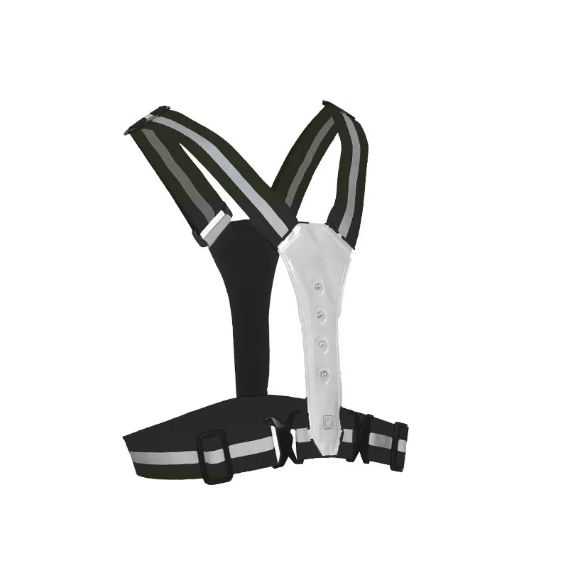 LED Safety Reflective Vest - Adjustable Running Cycling Night Visibility Vest