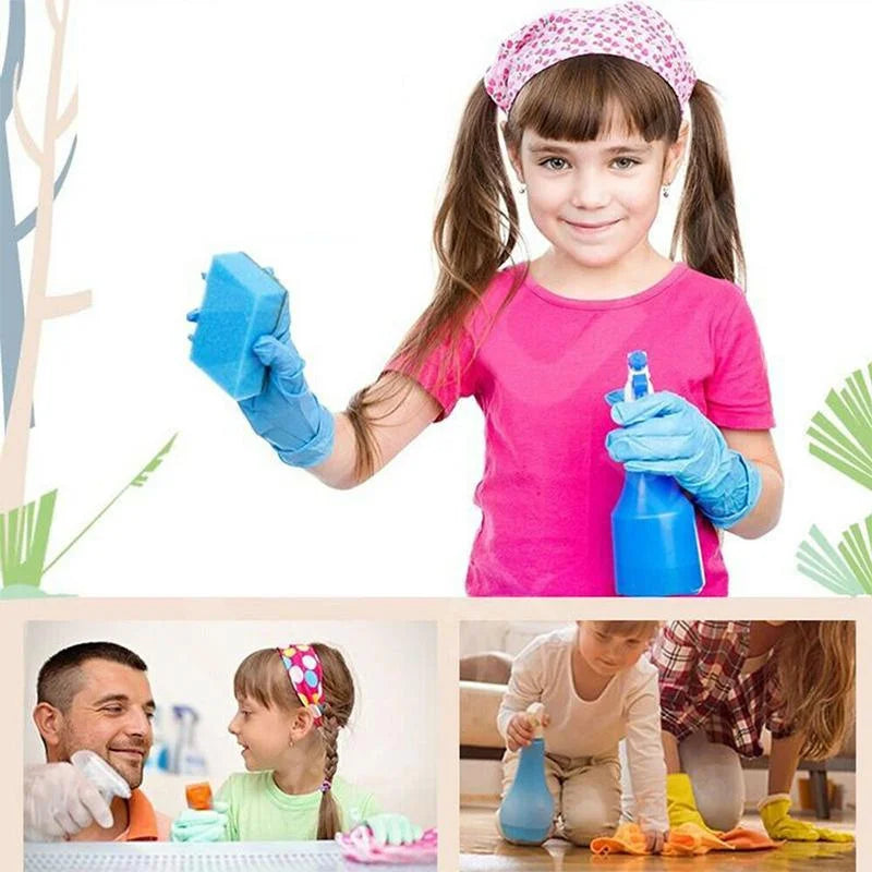 Kids Disposable Nitrile Gloves - Powder Free Latex Free for Cleaning Crafting Painting Gardening
