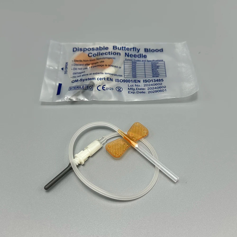 Disposable Butterfly Blood Collection Needles 50pcs - Veterinary Phlebotomy Supplies for Dogs & Cats