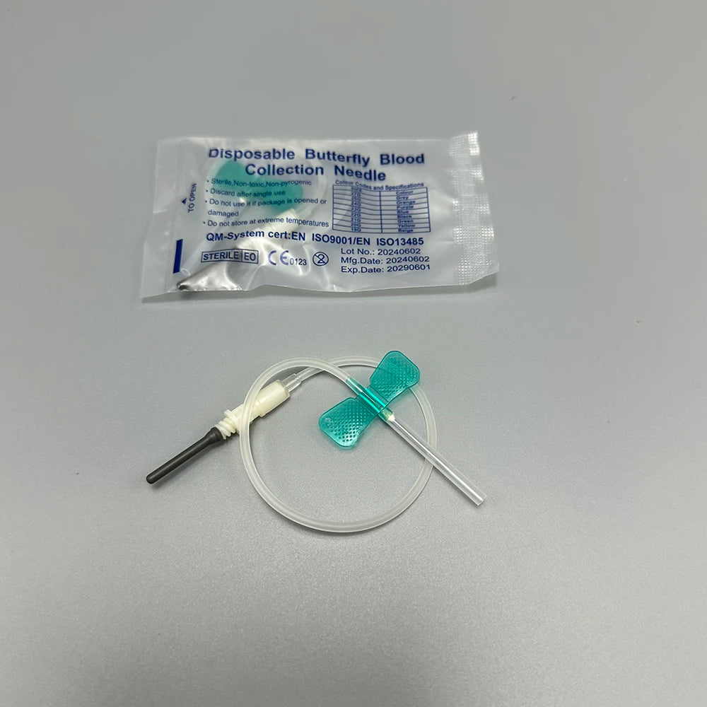Disposable Butterfly Blood Collection Needles 50pcs - Veterinary Phlebotomy Supplies for Dogs & Cats
