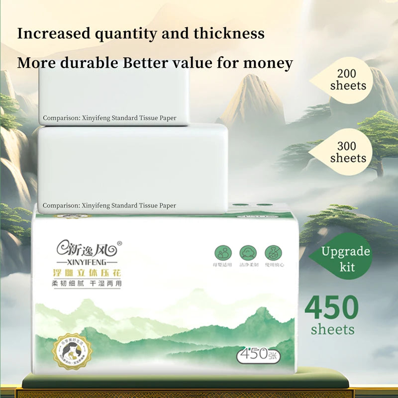 18 Packs Full Case of 200 Sheets of Toilet Paper Wholesale Log Napkins Embossed Facial Tissue Paper Household Paper Towels