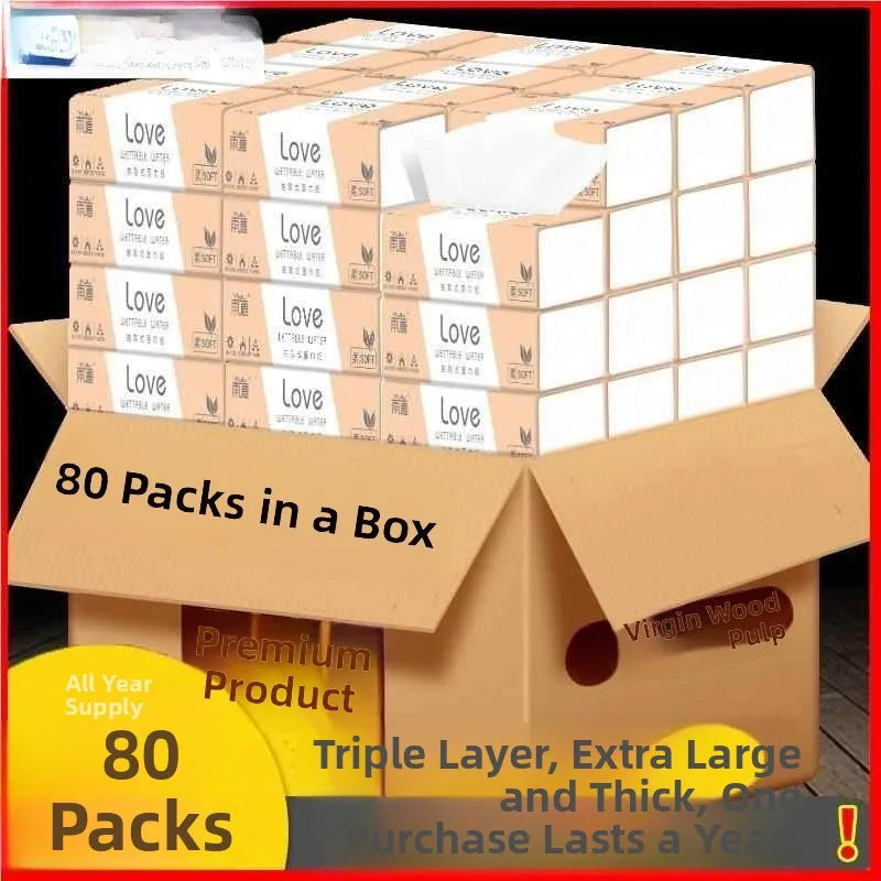 Bulk 80 Boxes Paper Napkins - Hygienic Dinner Napkins | Home & Restaurant Use