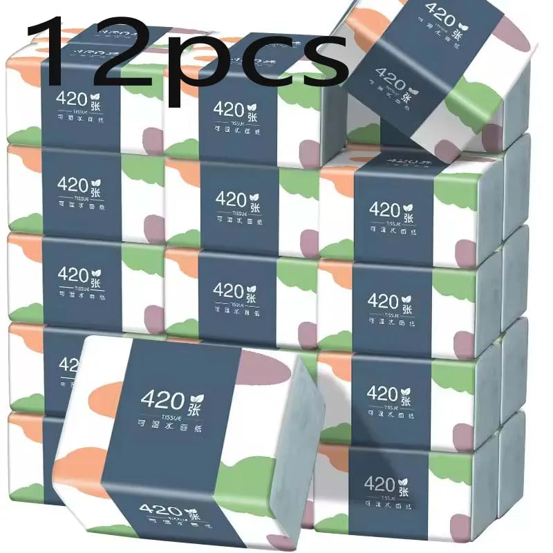 1-12 Packs Wholesale Eco Friendly Portable No Fluorescent Virgin Wooden Pulp Tissue Soft Comfortable 5 Ply Facial Tissue Paper