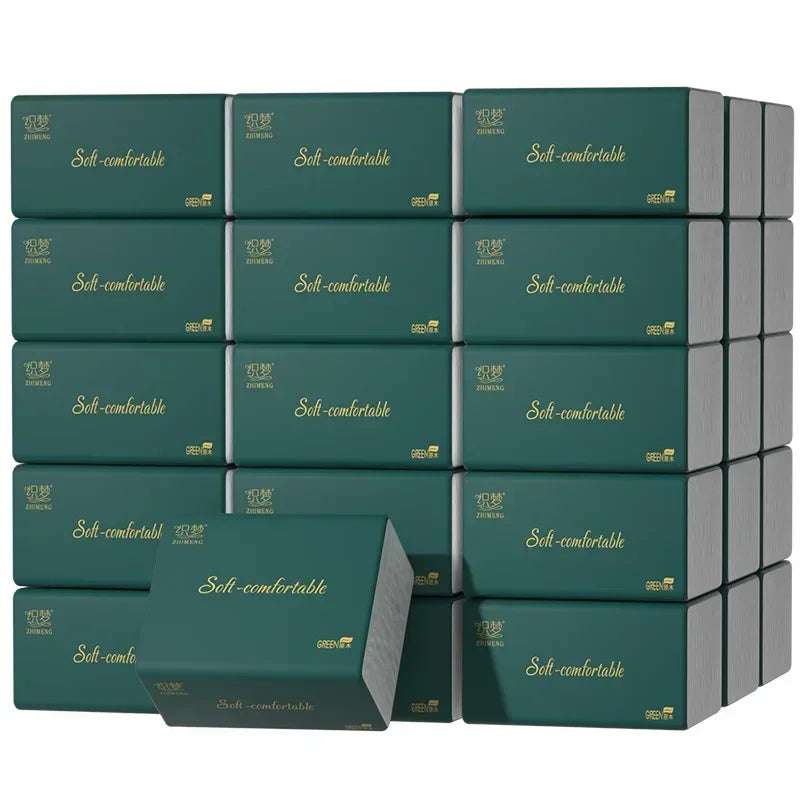 25 Boxes Premium 4-Layer Facial Tissues - 7000 Sheets Bulk Pack