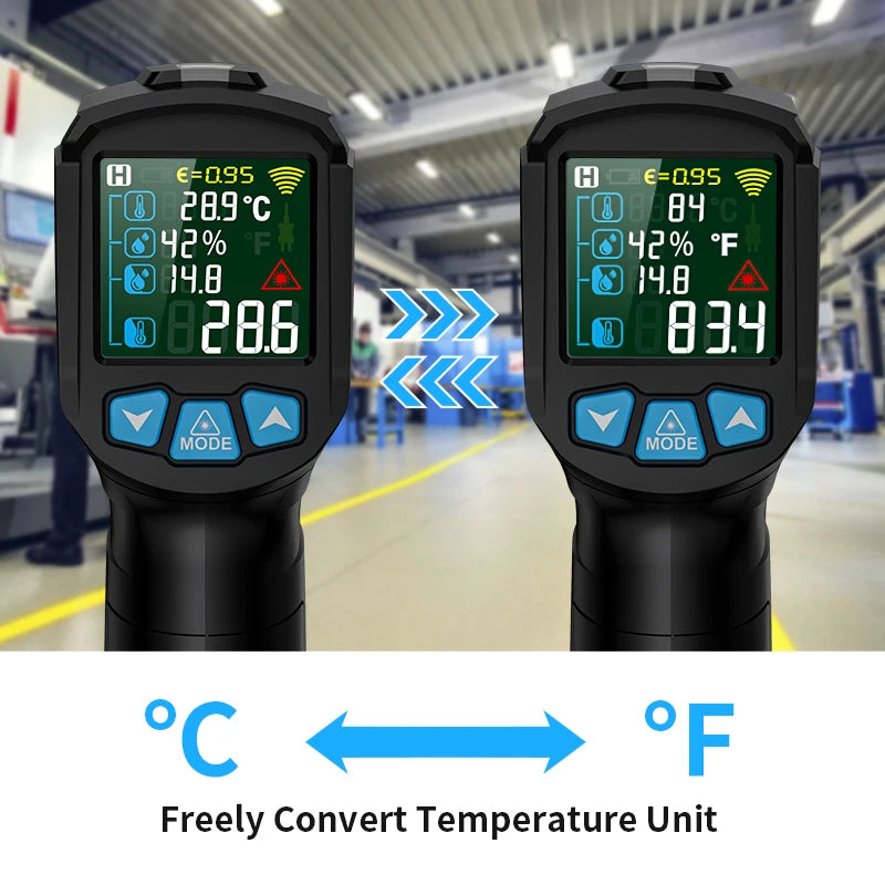 Mestek Digital Infrared Thermometer -50°C to 800°C Non-Contact Laser Temperature Gun