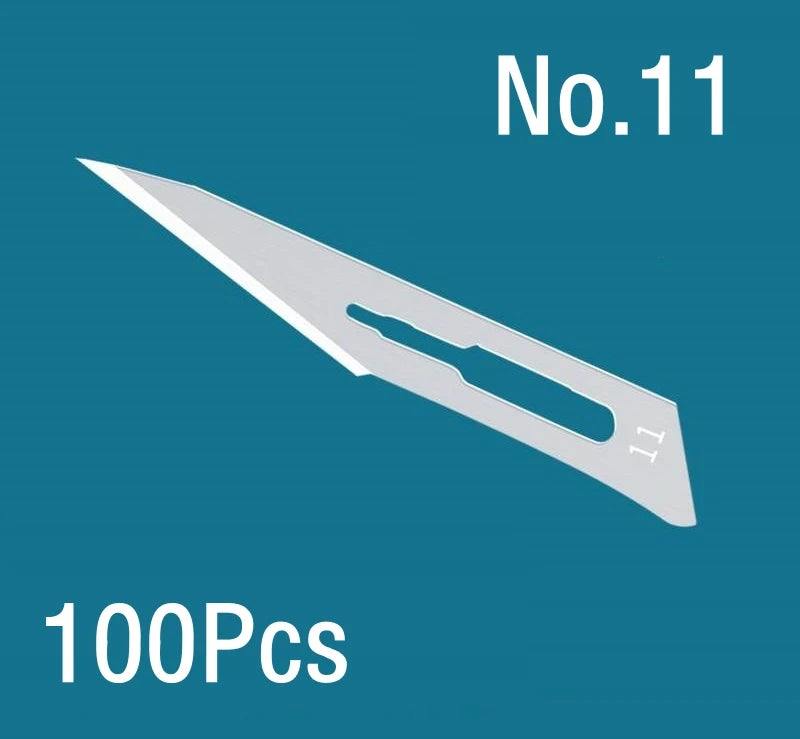100Pcs Surgical Scalpel Blades Set - Sterilized Medical Grade Blades with Handle for Precision Cutting