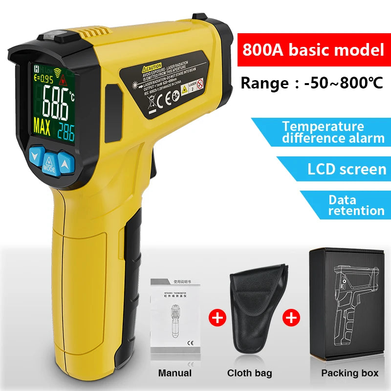 Digital Infrared Thermometer -50~600°C | Non-Contact Laser Temperature Gun Pyrometer