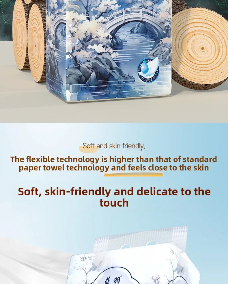 1 Piece 265 Draws; Hanging Tissue Paper; Large Sized Toilet Paper For Household Use; Add Quantity To Pack Tissue Paper