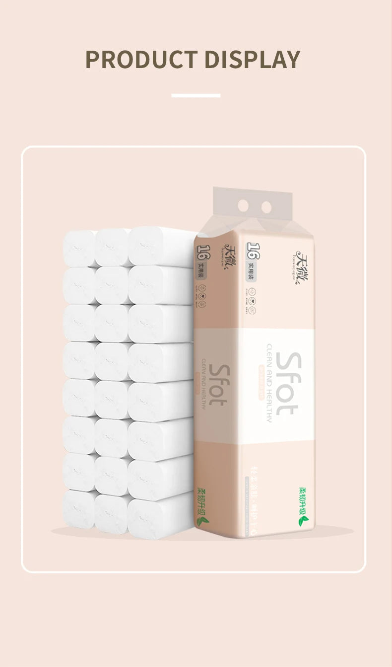 16-32 Rolls Of Roll Paper, Solid Tissue Paper, 5-layer Thick, Household Toilet Paper, Hand Wiping Toilet Paper