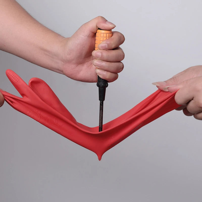 Silicone Dishwashing Gloves with Built-in Scrubber - Extended Length Kitchen Cleaning Gloves