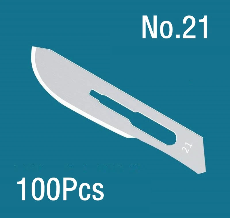 100Pcs Surgical Scalpel Blades Set - Sterilized Medical Grade Blades with Handle for Precision Cutting
