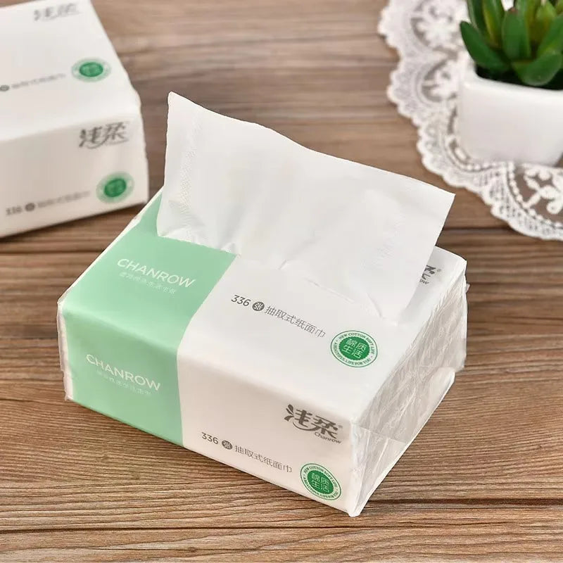 300pcs/pack Toilet Paper 4 Layers Thickened Wettable Facial Tissue Kitchen Napkins Handkerchiefs Disposable Tissue Paper