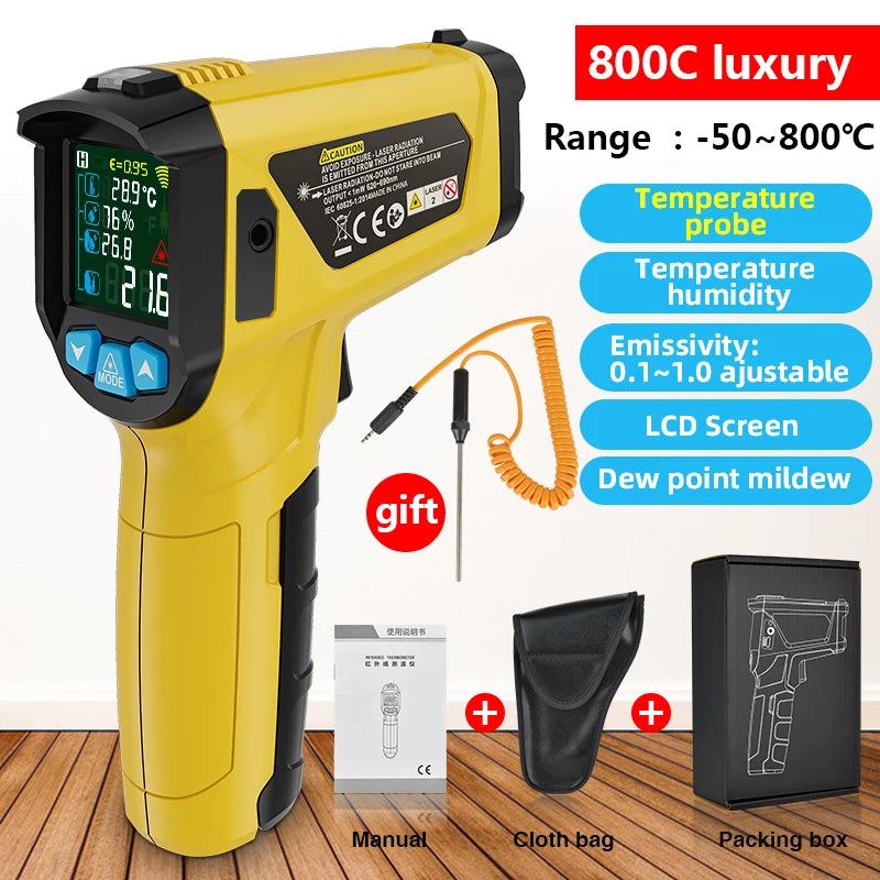 Digital Infrared Thermometer -50~600°C | Non-Contact Laser Temperature Gun Pyrometer