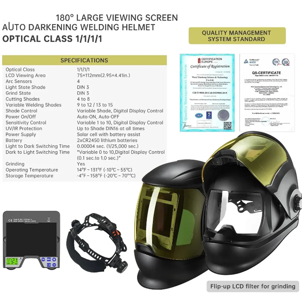 SAFEUP Professional Auto-Darkening Welding Helmet with PAPR Air Purifying System