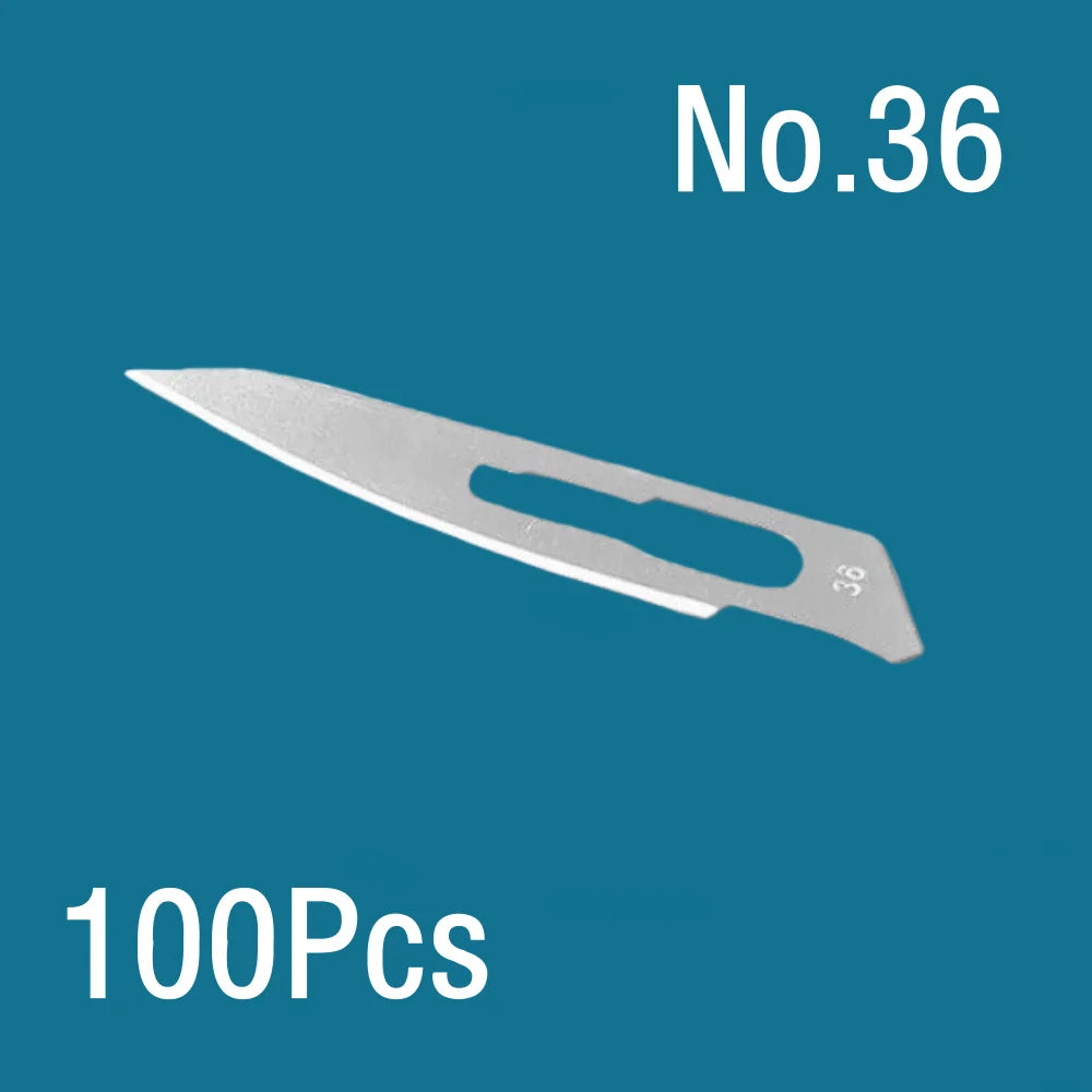 100Pcs Surgical Scalpel Blades Set - Sterilized Medical Grade Blades with Handle for Precision Cutting