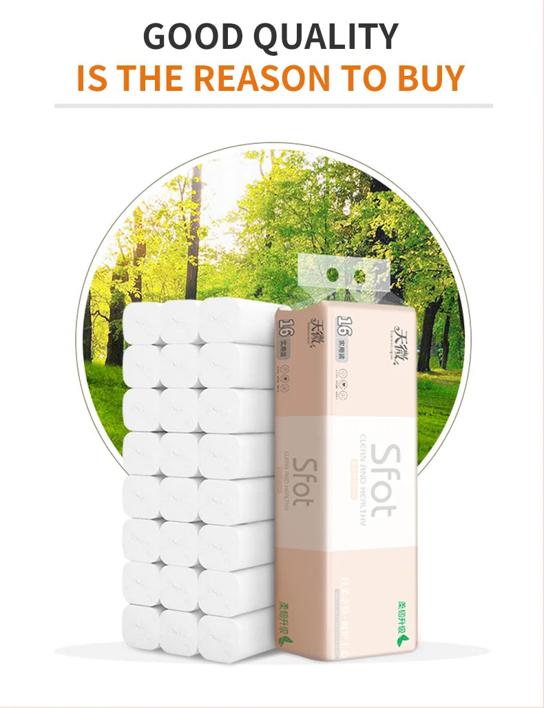 16-32 Rolls Of Roll Paper, Solid Tissue Paper, 5-layer Thick, Household Toilet Paper, Hand Wiping Toilet Paper