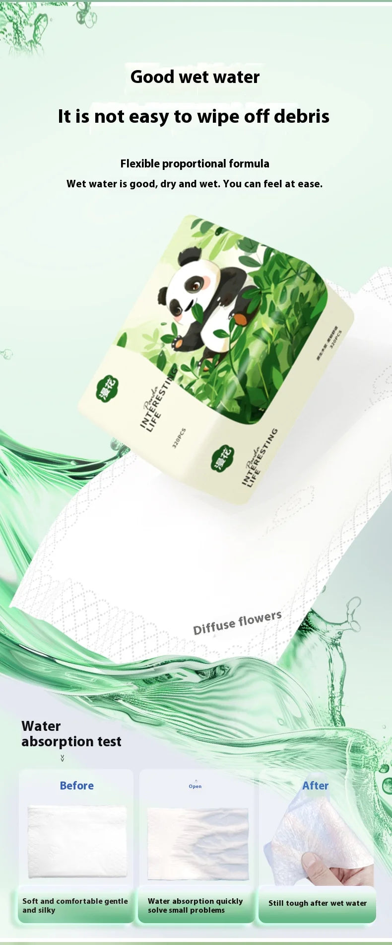 10 Packs of Household Napkins 320 Sheets of Thickened Affordable Load Facial Tissue Paper Logs Clean and Soft Toilet Paper