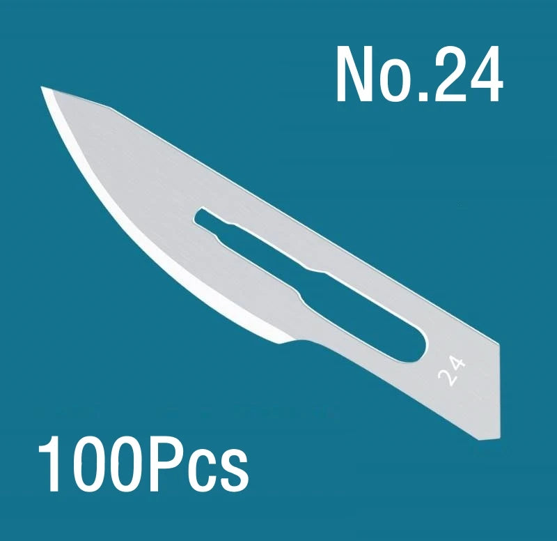 100Pcs Surgical Scalpel Blades Set - Sterilized Medical Grade Blades with Handle for Precision Cutting