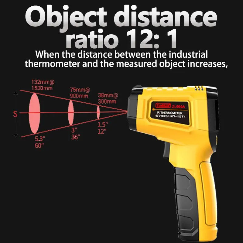 Digital Infrared Thermometer -50~600°C | Non-Contact Laser Temperature Gun Pyrometer