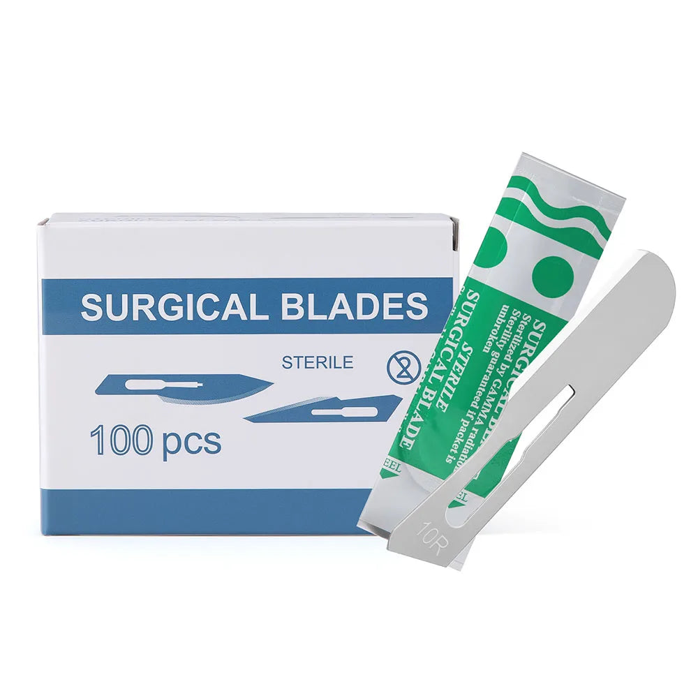 Sterile Surgical Scalpel Blades 100pcs - Carbon Steel #10 #11 #15 - AZDENT Medical Grade