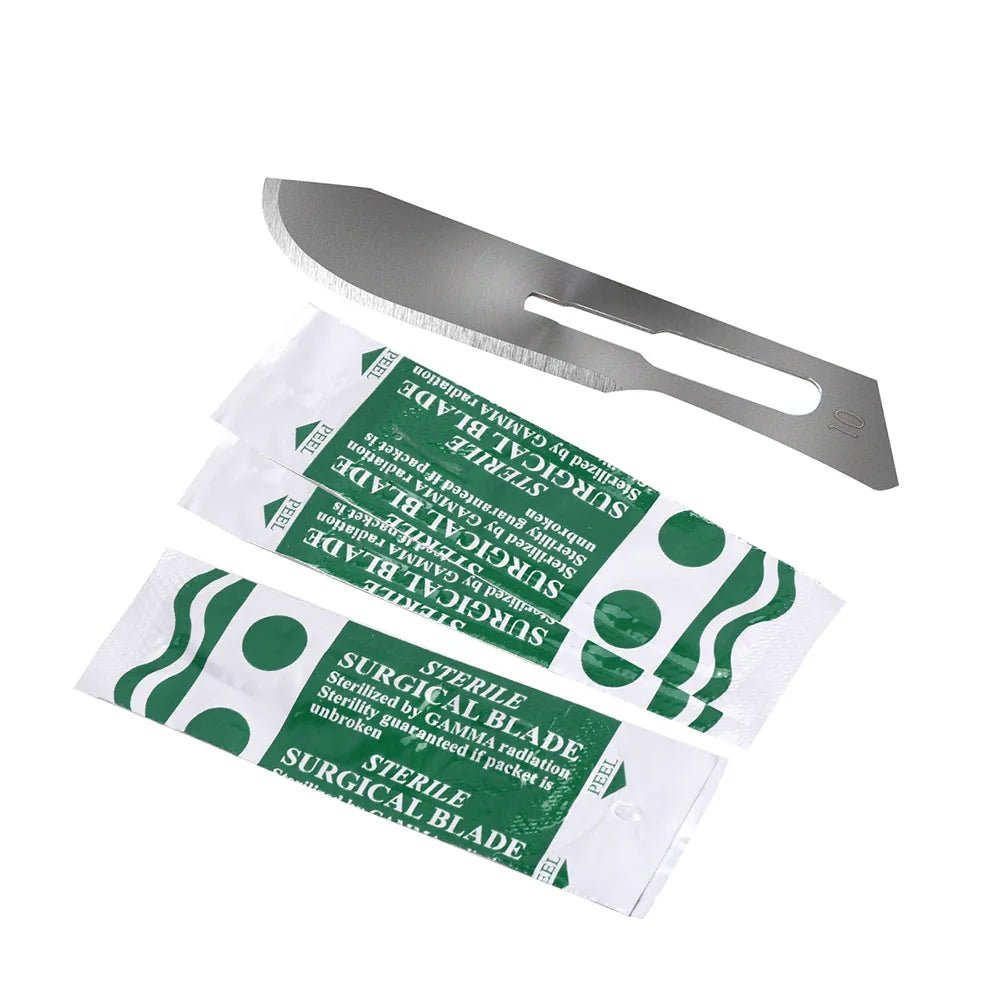 Sterile Surgical Scalpel Blades 100pcs - Carbon Steel #10 #11 #15 - AZDENT Medical Grade