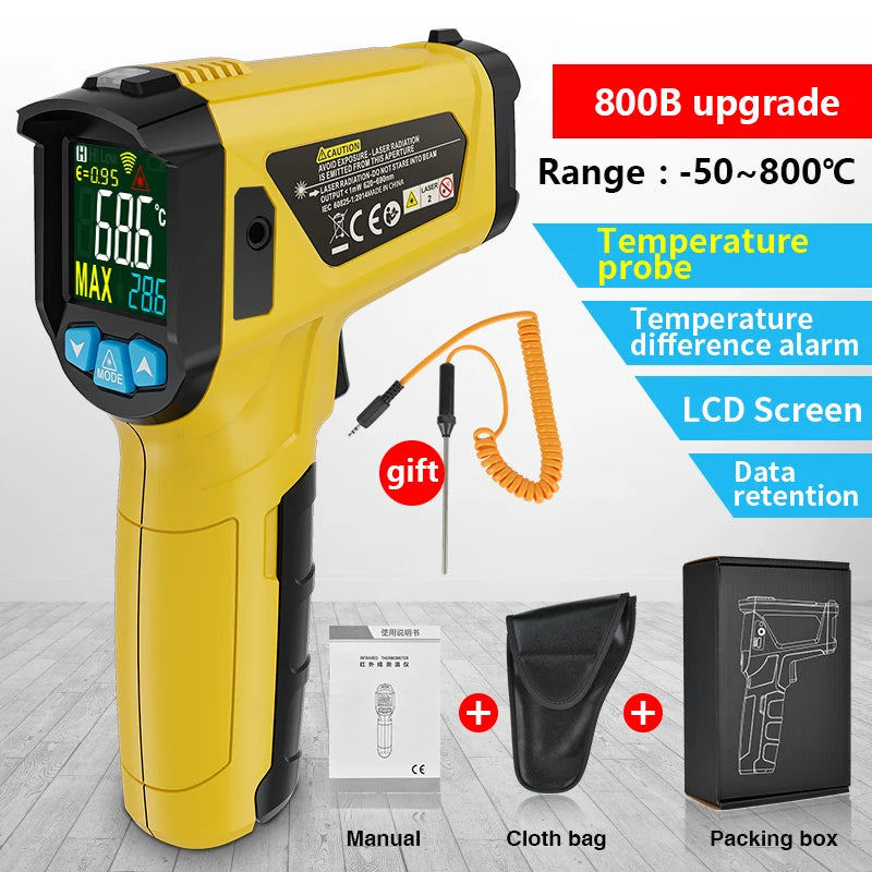Digital Infrared Thermometer -50~600°C | Non-Contact Laser Temperature Gun Pyrometer