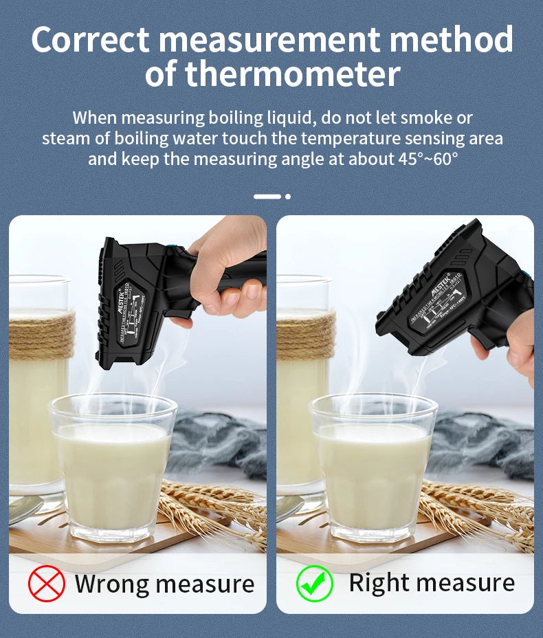 Mestek Digital Infrared Thermometer -50°C to 800°C Non-Contact Laser Temperature Gun