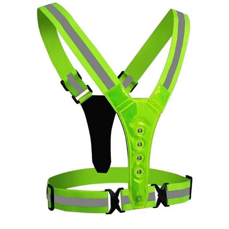 LED Safety Reflective Vest - Adjustable Running Cycling Night Visibility Vest