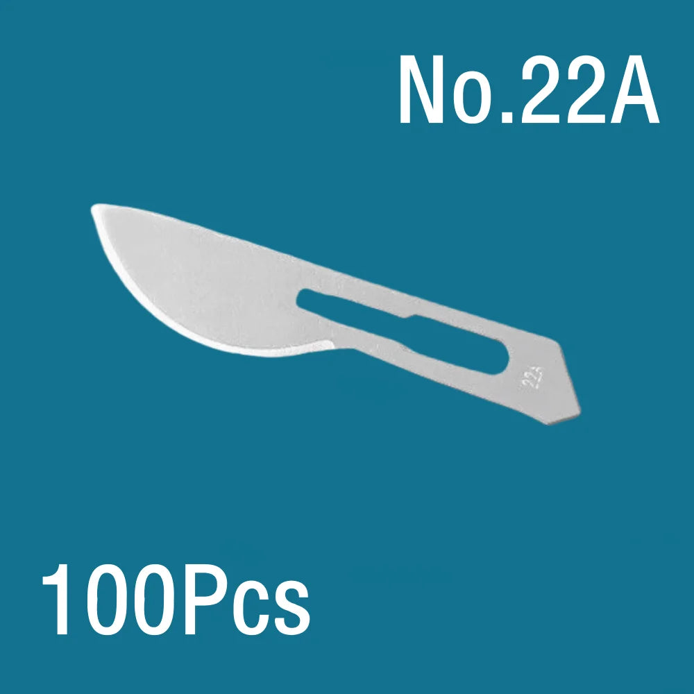 100Pcs Surgical Scalpel Blades Set - Sterilized Medical Grade Blades with Handle for Precision Cutting