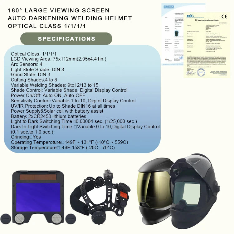 SAFEUP Professional Auto-Darkening Welding Helmet with PAPR Air Purifying System
