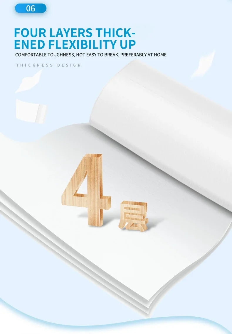 12 Rolls of Full Box of Roll Paper Five Layers of Thickened Core Roll Toilet Paper Toilet Paper