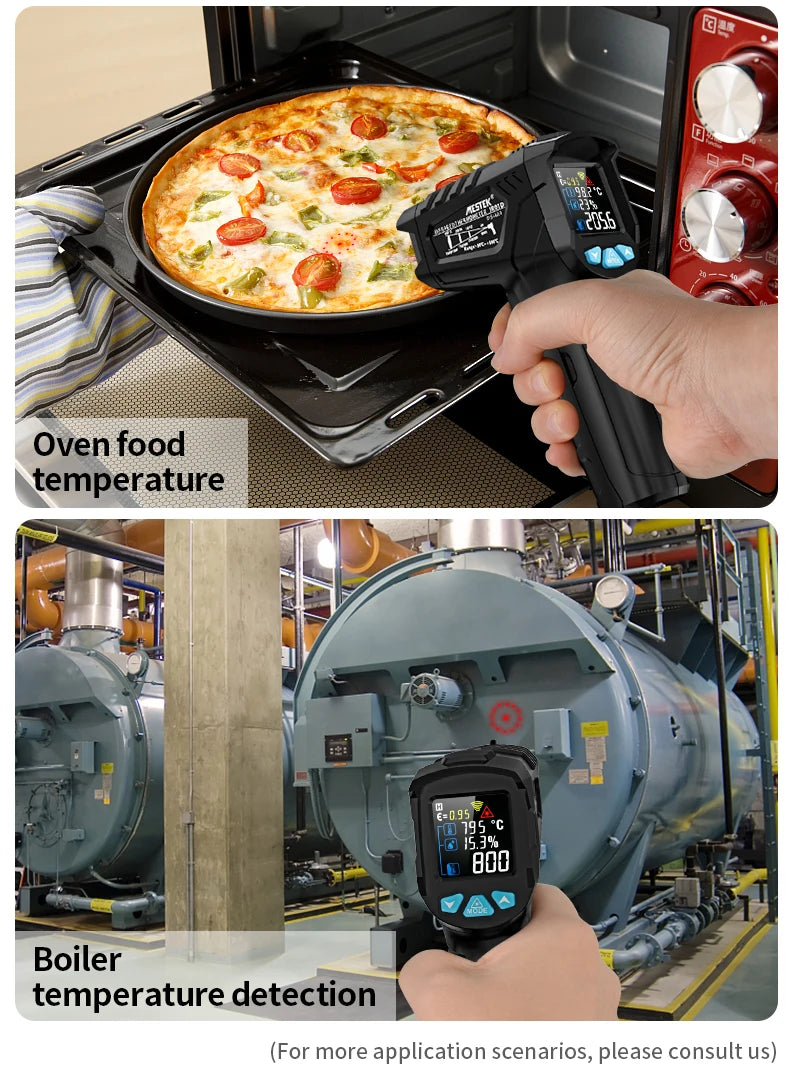 Mestek Digital Infrared Thermometer -50°C to 800°C Non-Contact Laser Temperature Gun