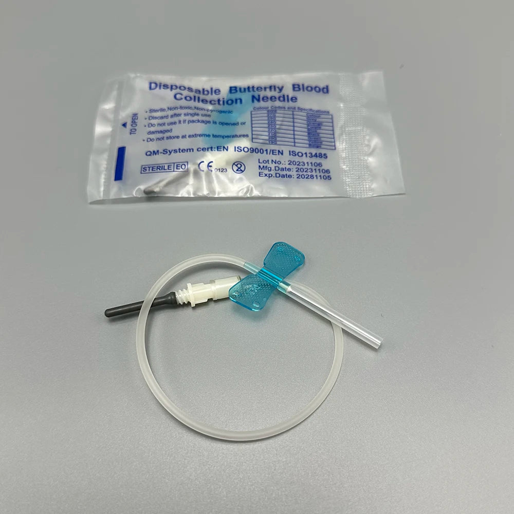 Disposable Butterfly Blood Collection Needles 50pcs - Veterinary Phlebotomy Supplies for Dogs & Cats