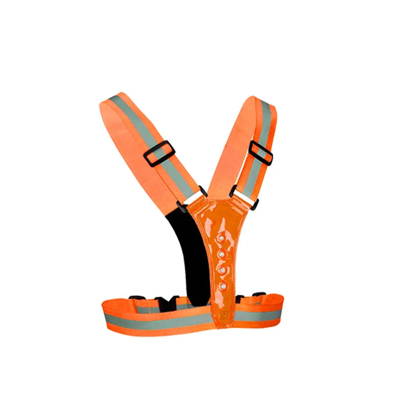 LED Safety Reflective Vest - Adjustable Running Cycling Night Visibility Vest