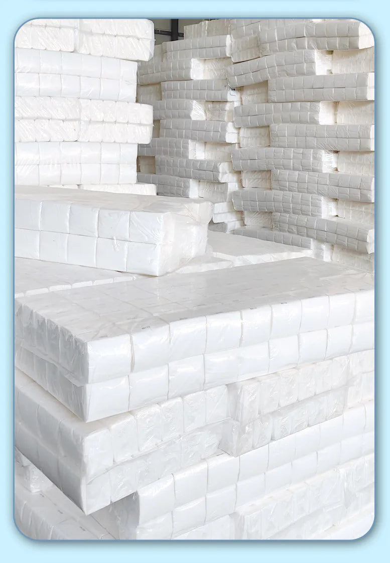 10 packs of 600 sheets high quality 4-layer mini cloth for face, toilet and napkin