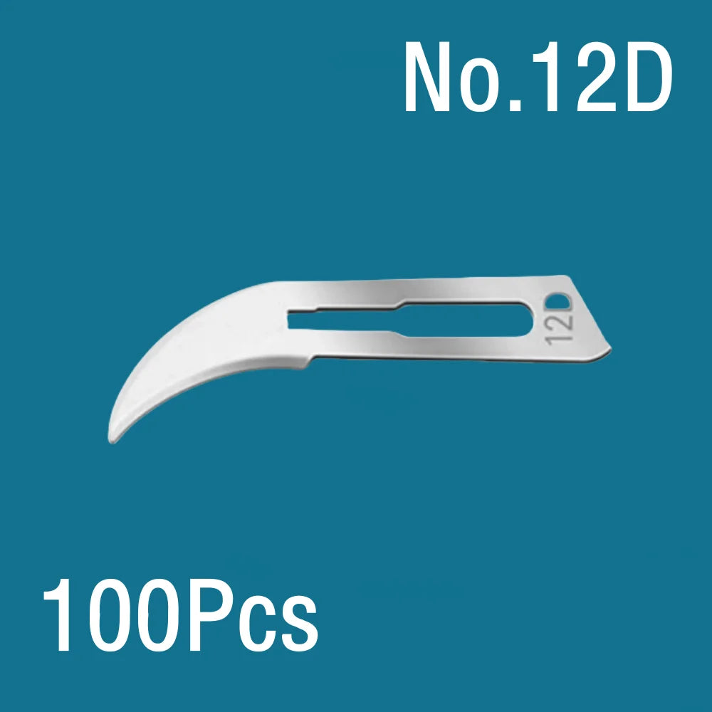 100Pcs Surgical Scalpel Blades Set - Sterilized Medical Grade Blades with Handle for Precision Cutting