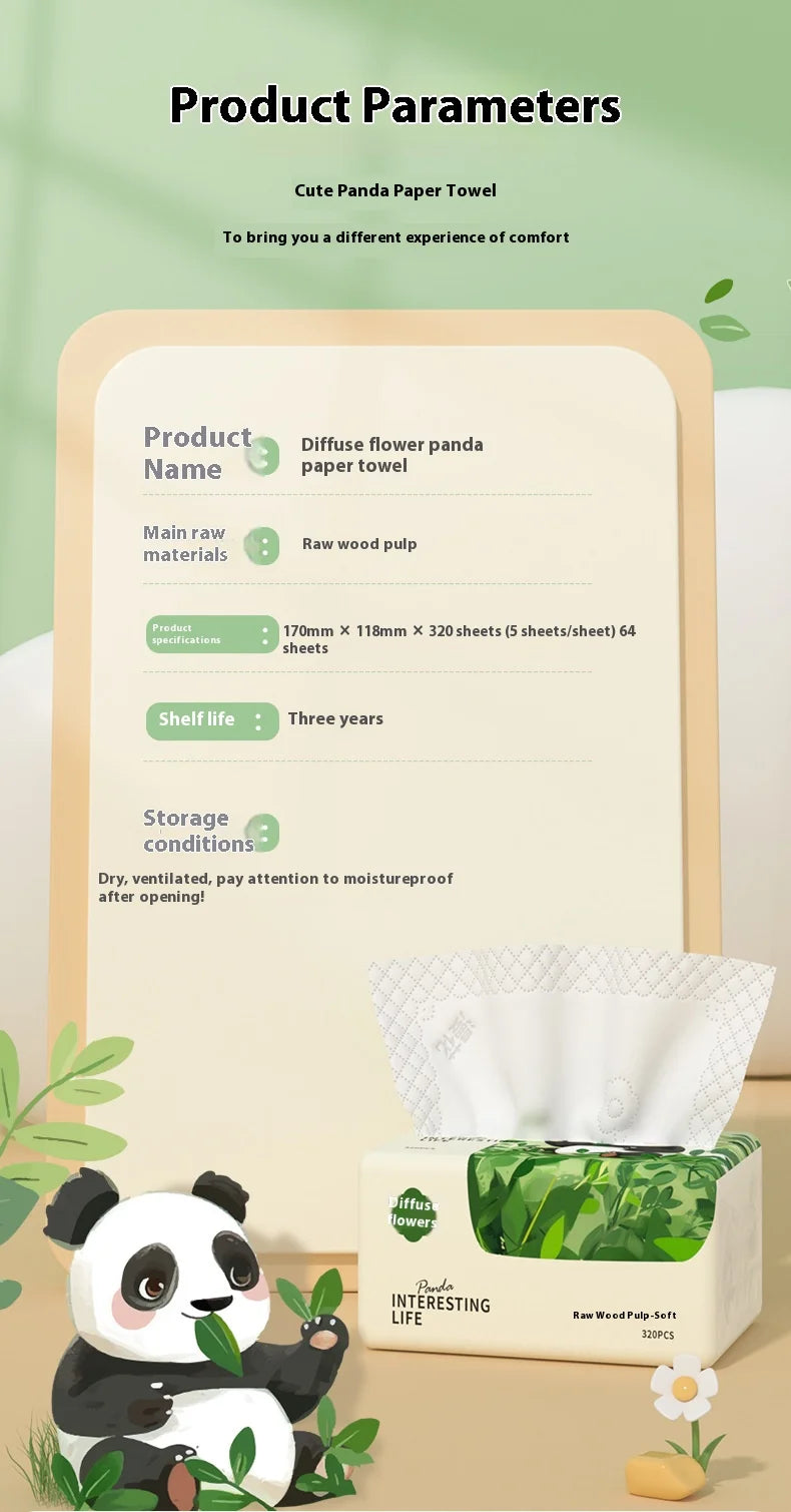 10 Packs of Household Napkins 320 Sheets of Thickened Affordable Load Facial Tissue Paper Logs Clean and Soft Toilet Paper