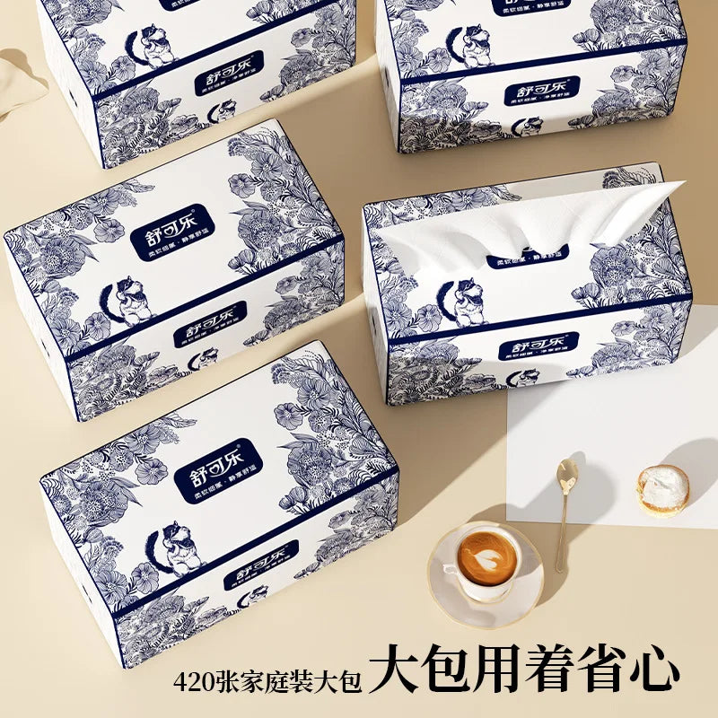 4-12 Packs Of Oversized Toilet Paper, 5 Layers Thick, 420 Sheets/pack, 84 Packs/pack, Napkins, Hand Wipes, Toilet Paper