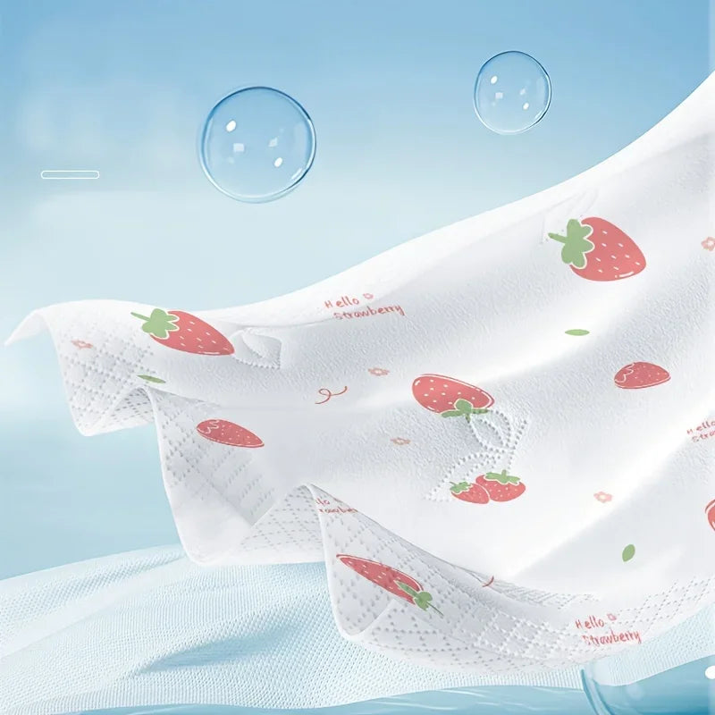 1 Pack/5 Packs  of Strawberry Printed 4-layer Soft Paper, Household Paper, Toilet Paper, Napkins, Kitchen Paper