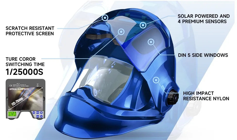 SAFEUP Professional Auto-Darkening Welding Helmet with PAPR Air Purifying System