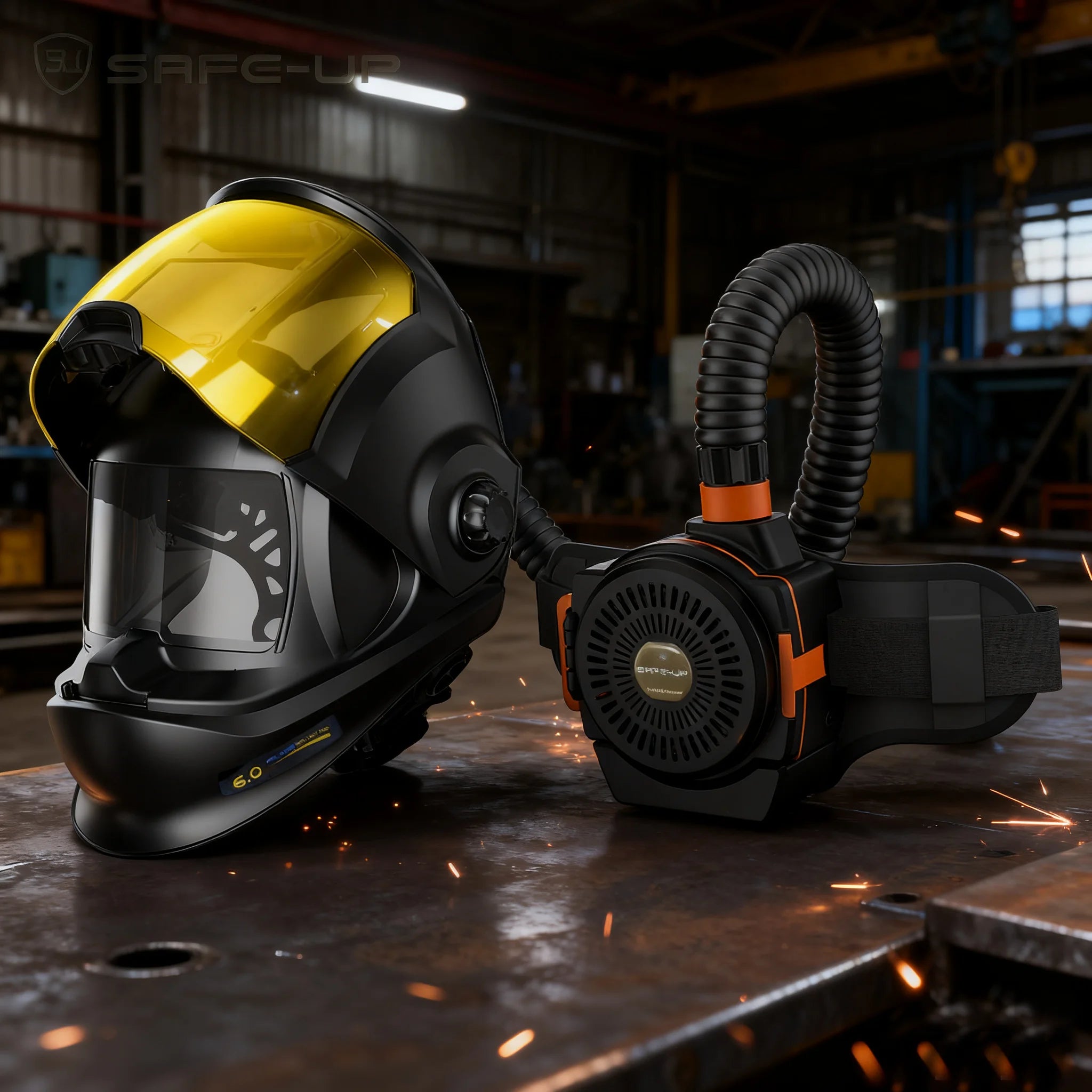 SAFEUP Professional Auto-Darkening Welding Helmet with PAPR Air Purifying System