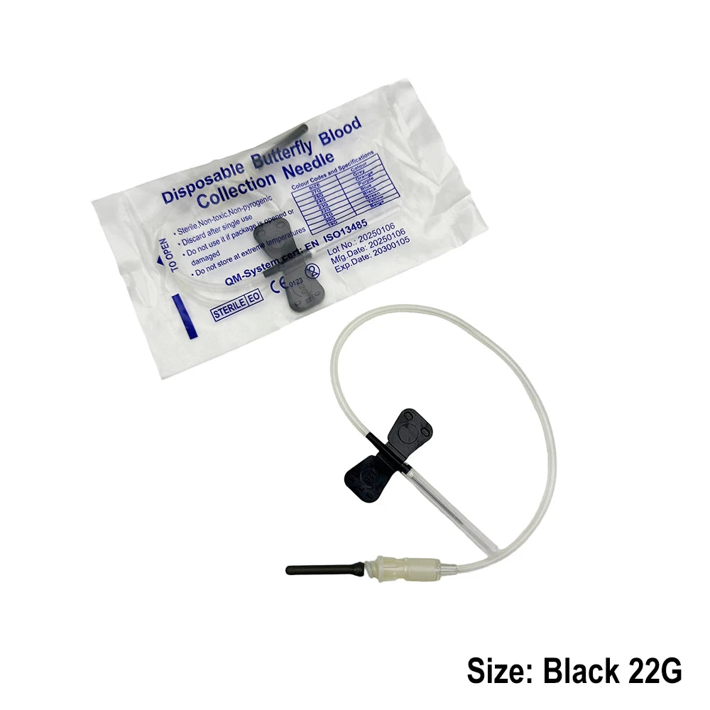 Disposable Butterfly Blood Collection Needles 50pcs - Veterinary Phlebotomy Supplies for Dogs & Cats